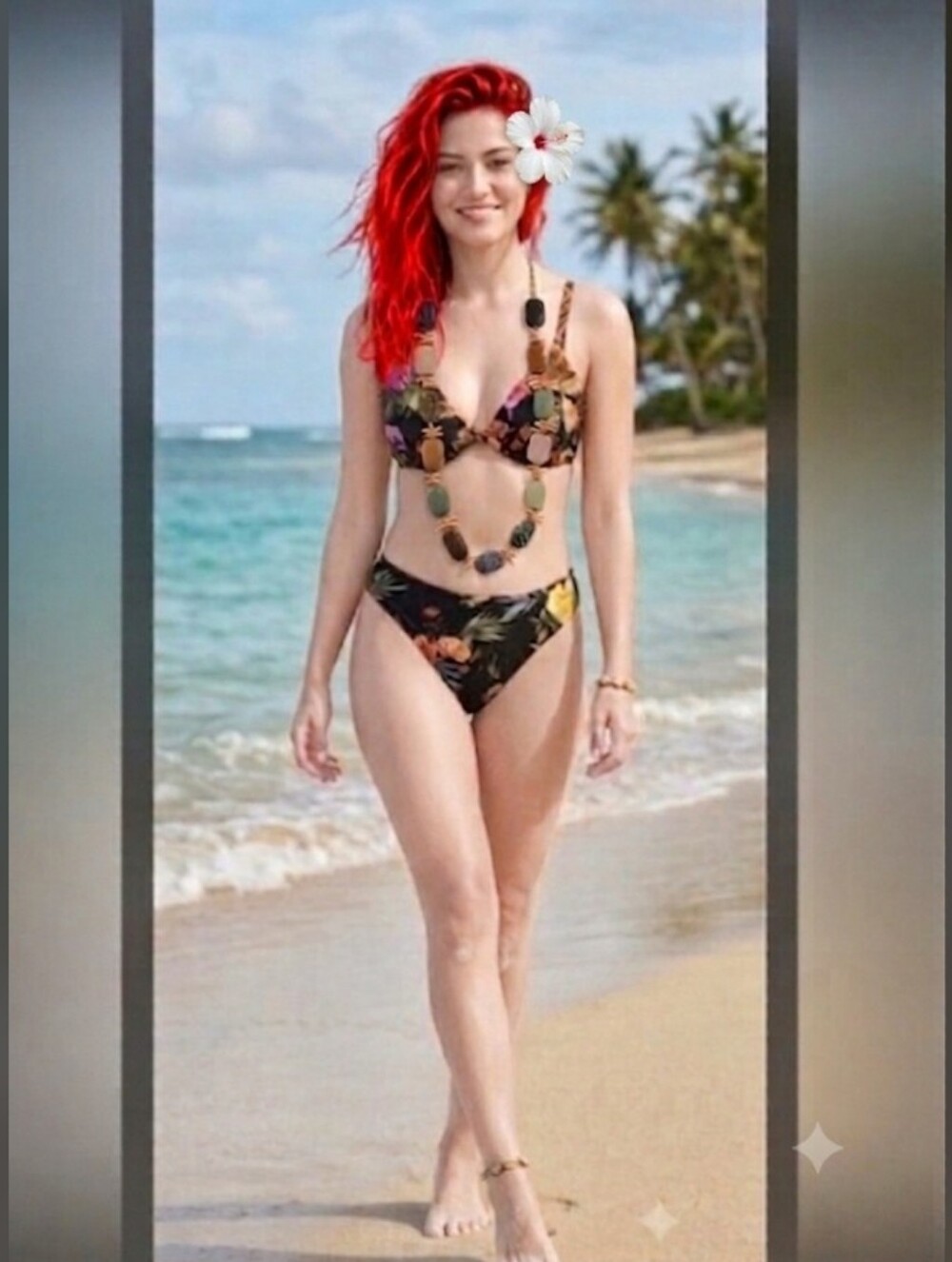 NWT Shade & Shore Black Tropical Underwire Bikini Set Swim 34DD Top / M Bottoms